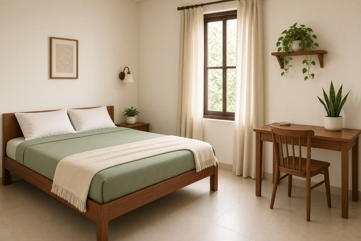 GAURYVA simple Indian PG room setup